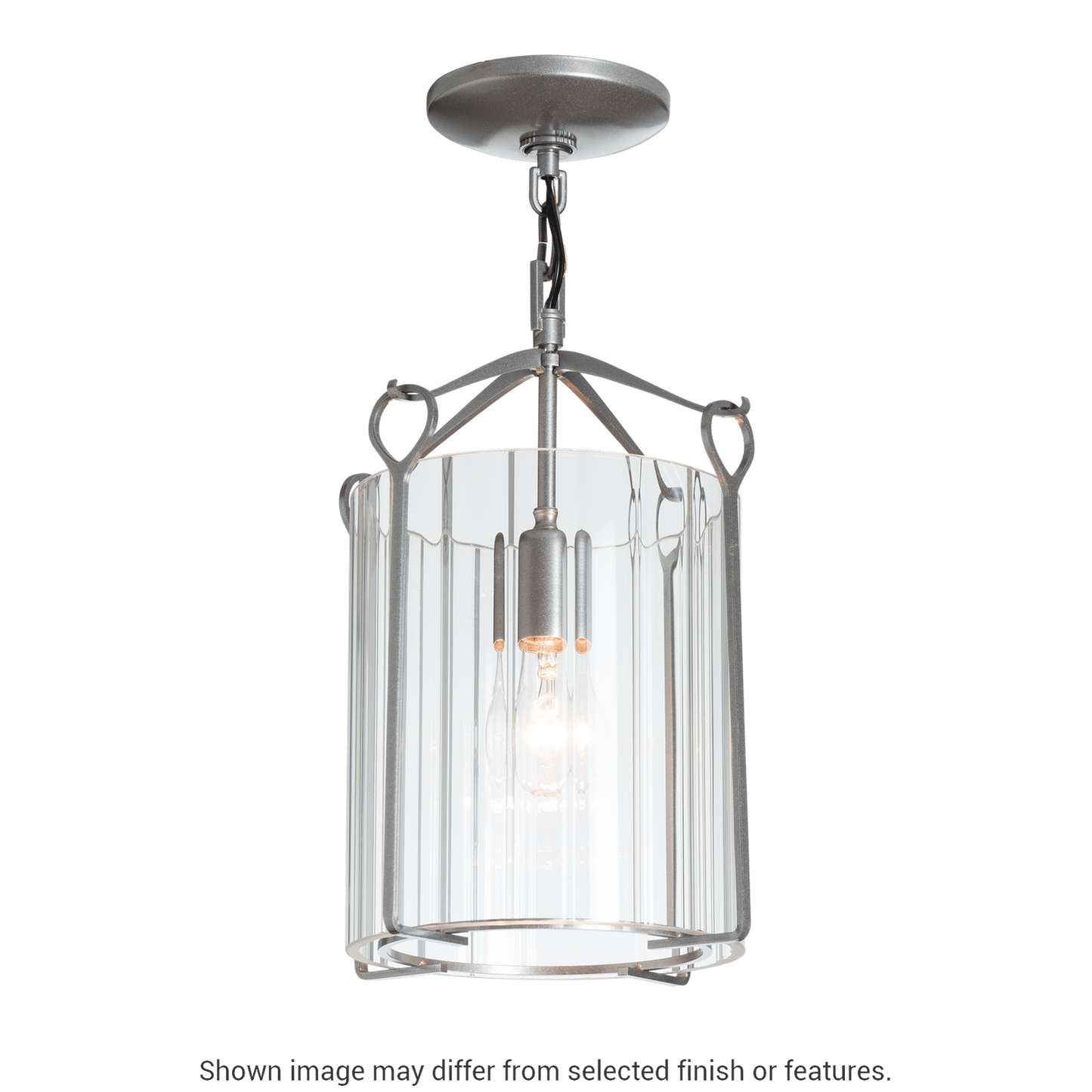 Bow Semi-Flush - White - Water Glass by Hubbardton Forge