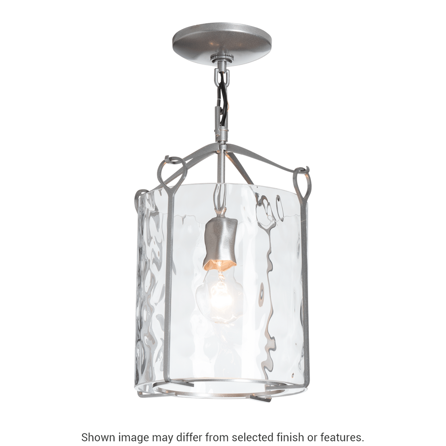 Bow Semi-Flush - White - Water Glass by Hubbardton Forge