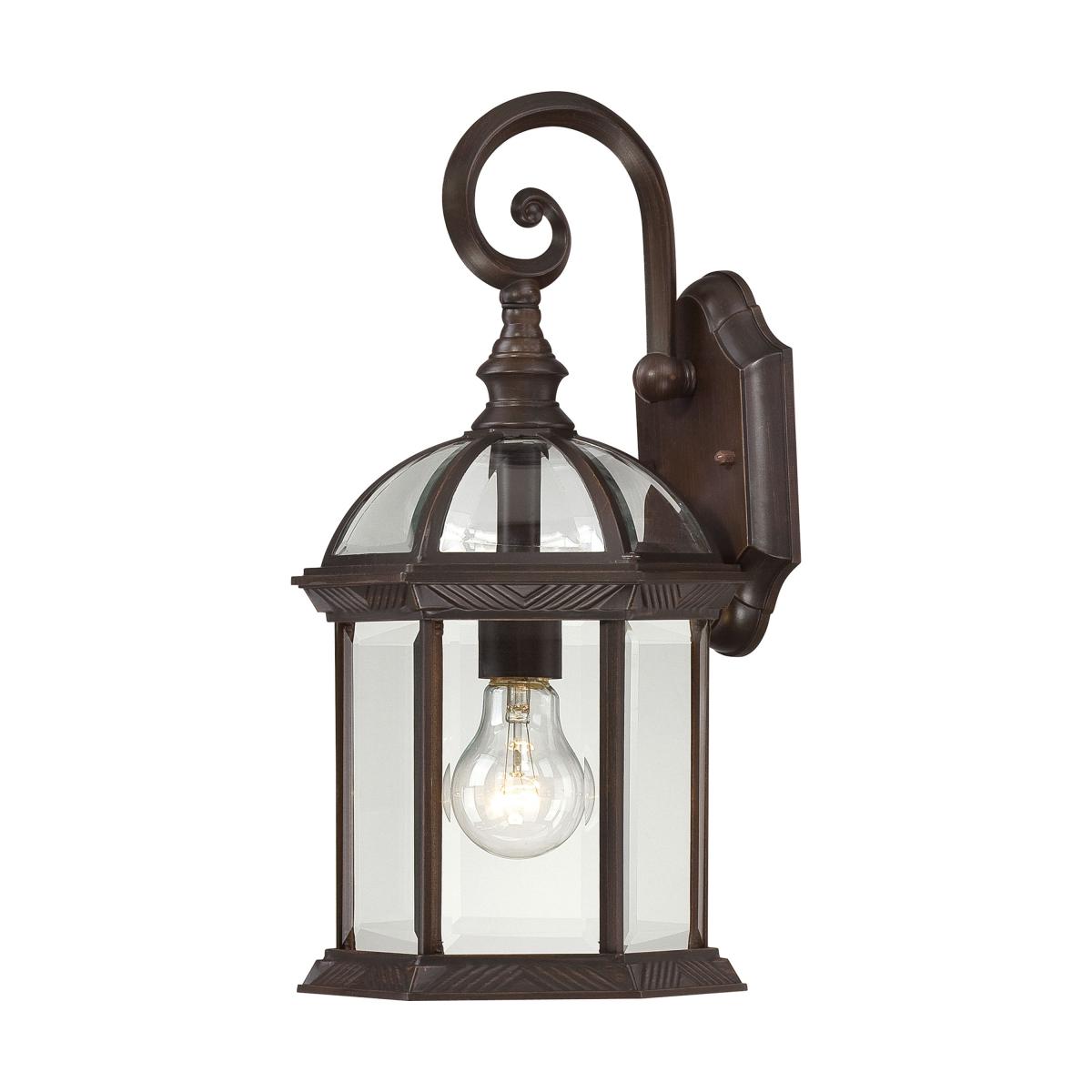 Boxwood - 1 Light 15" Wall Lantern with Clear Beveled Glass - Rustic Bronze Finish - Satco 60-4962