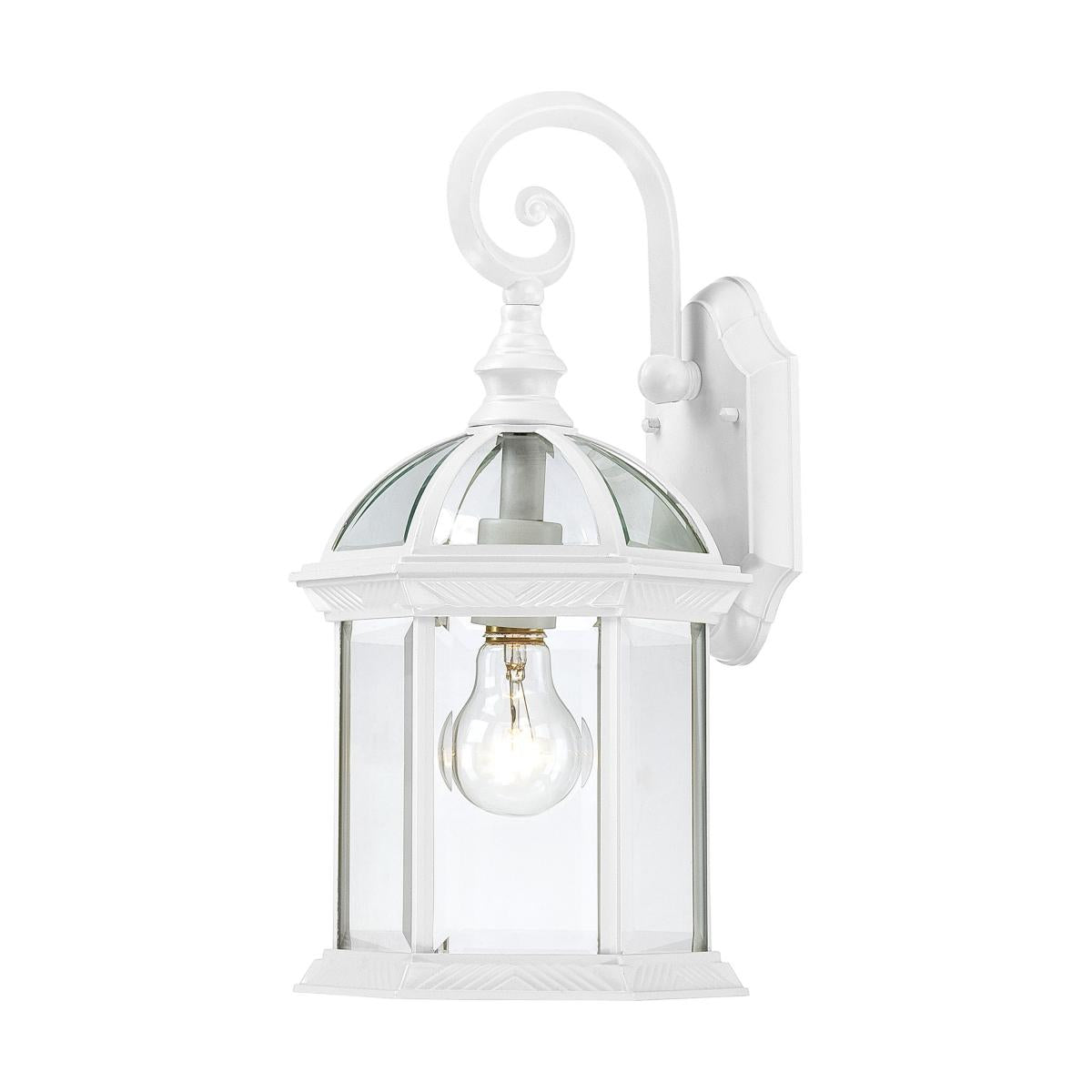 Boxwood - 1 Light 15" Wall Lantern with Clear Beveled Glass - White Finish - Satco 60-4961