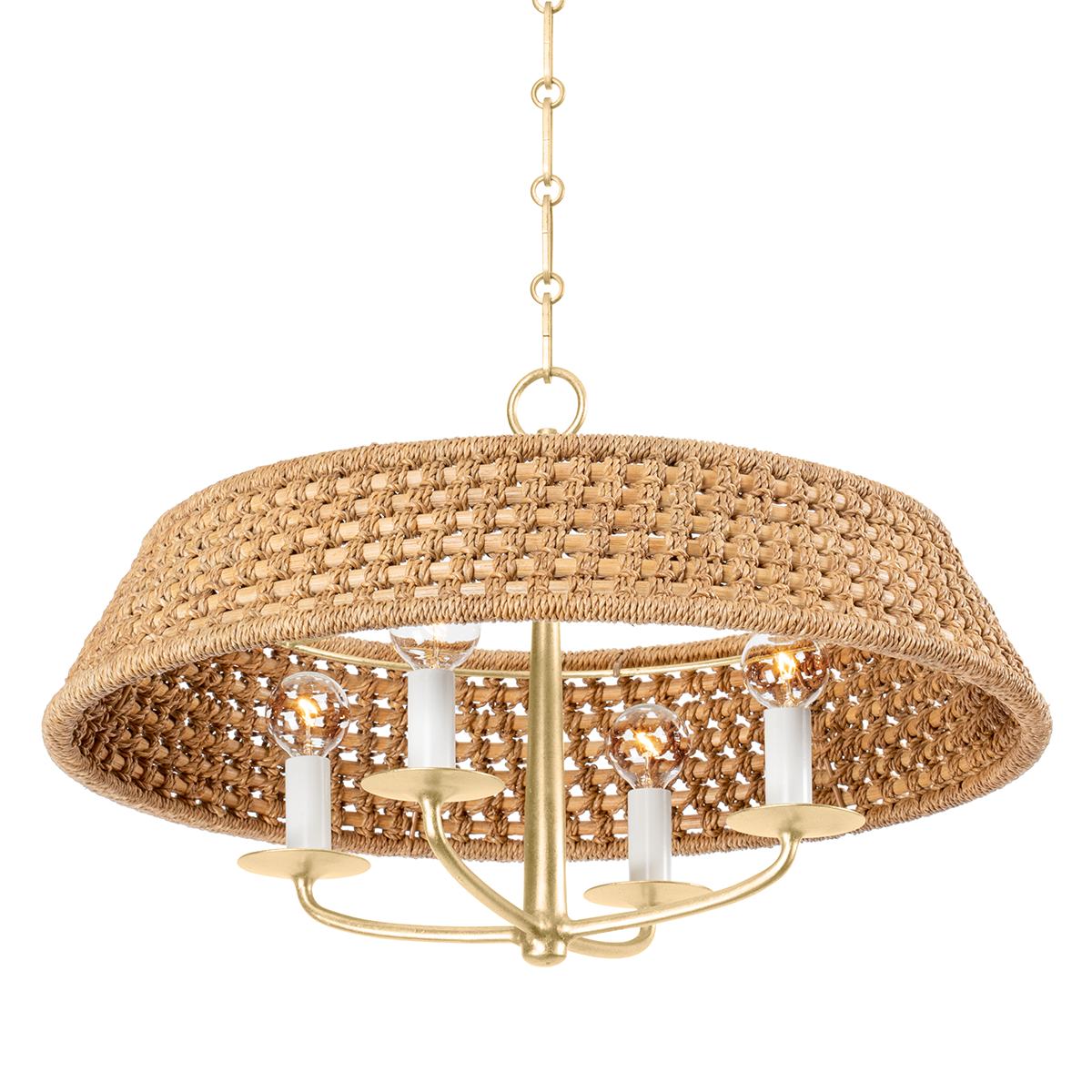 Bradley Chandelier - 4-Light - Vintage Gold Leaf by Hudson Valley Lighting