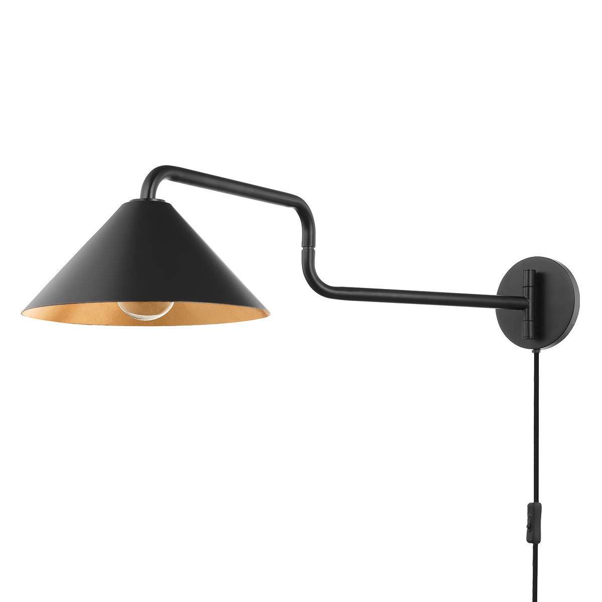 Brianna Plug-In Sconce - Gold Leaf/Soft Black Combo - Mitzi HL629201-GL/SBK