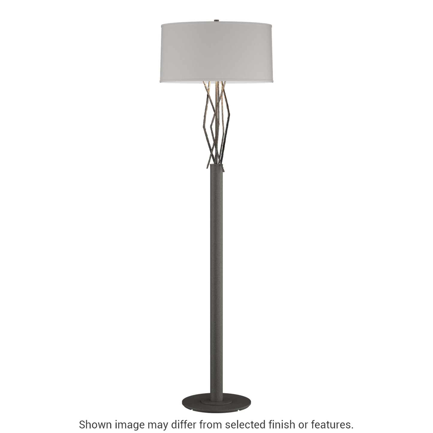 Brindille Floor Lamp - Natural Iron - Flax Shade by Hubbardton Forge