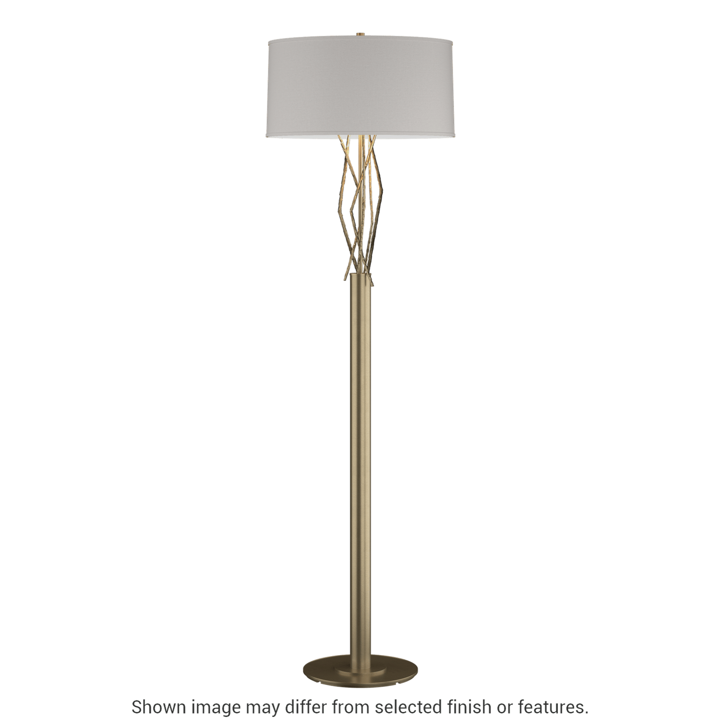 Brindille Floor Lamp - Soft Gold - Flax Shade by Hubbardton Forge