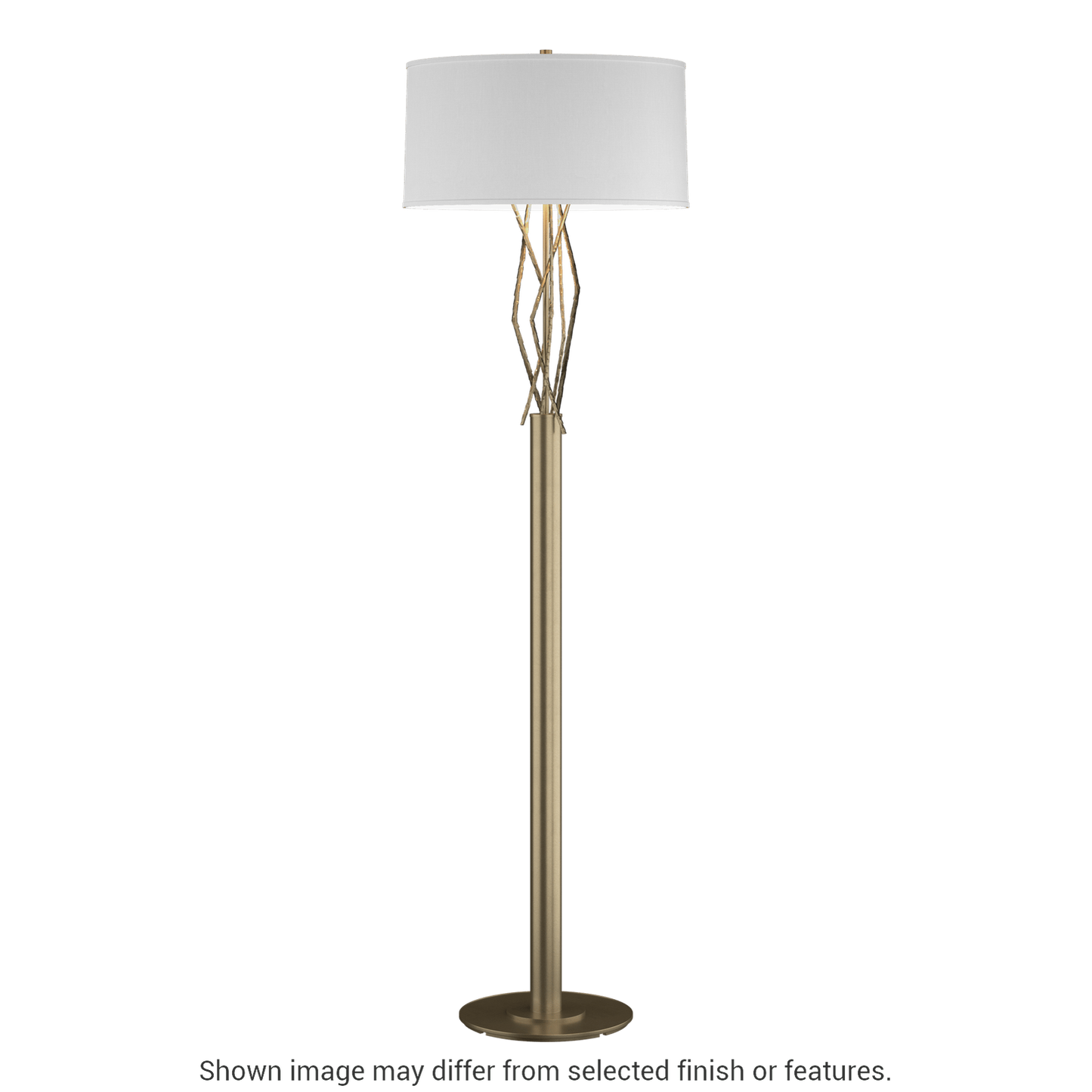 Brindille Floor Lamp - Soft Gold - Natural Anna Shade by Hubbardton Forge
