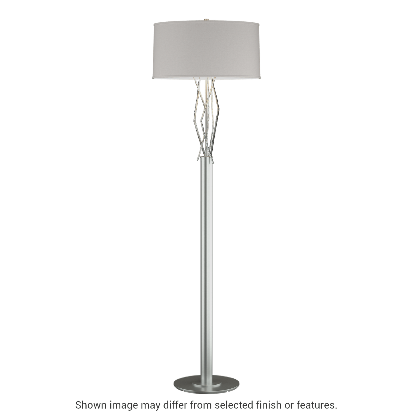 Brindille Floor Lamp - Vintage Platinum - Flax Shade by Hubbardton Forge
