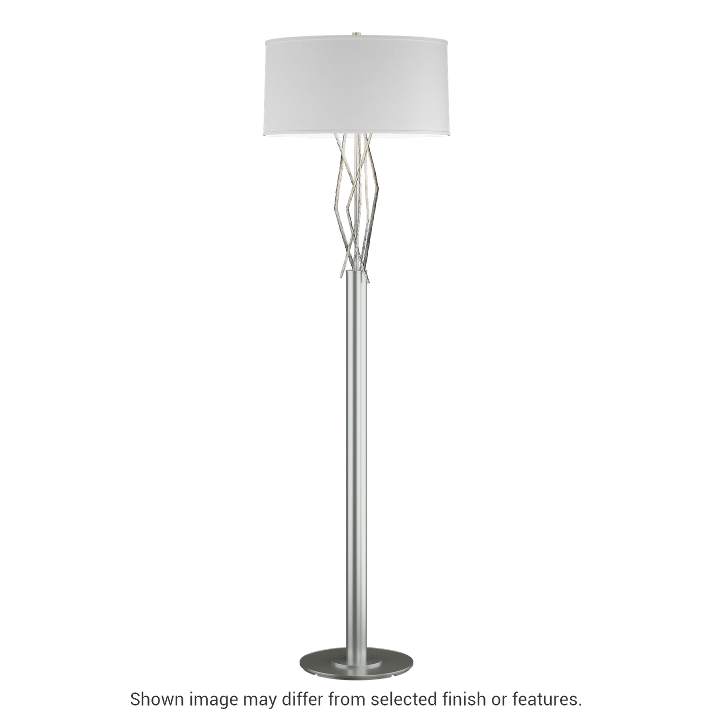 Brindille Floor Lamp - Vintage Platinum - Natural Anna Shade by Hubbardton Forge