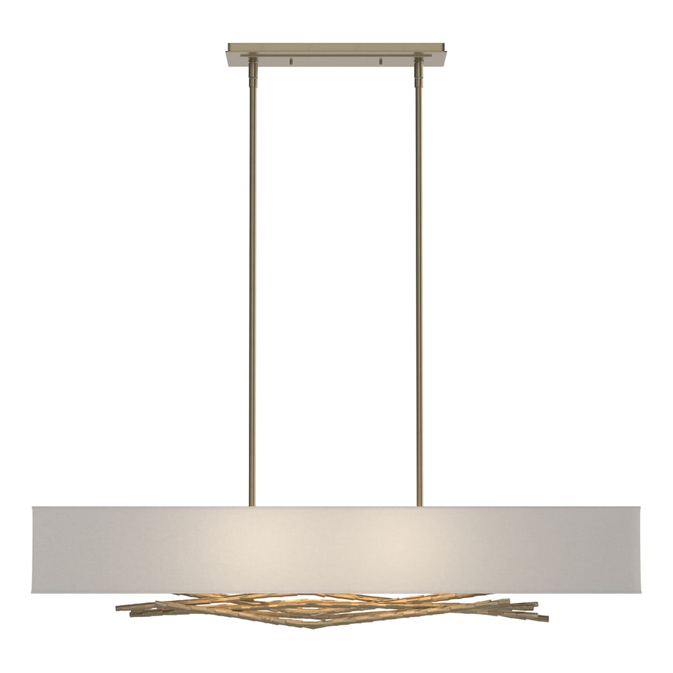 Brindille Pendant - Soft Gold - Natural Anna Shade by Hubbardton Forge