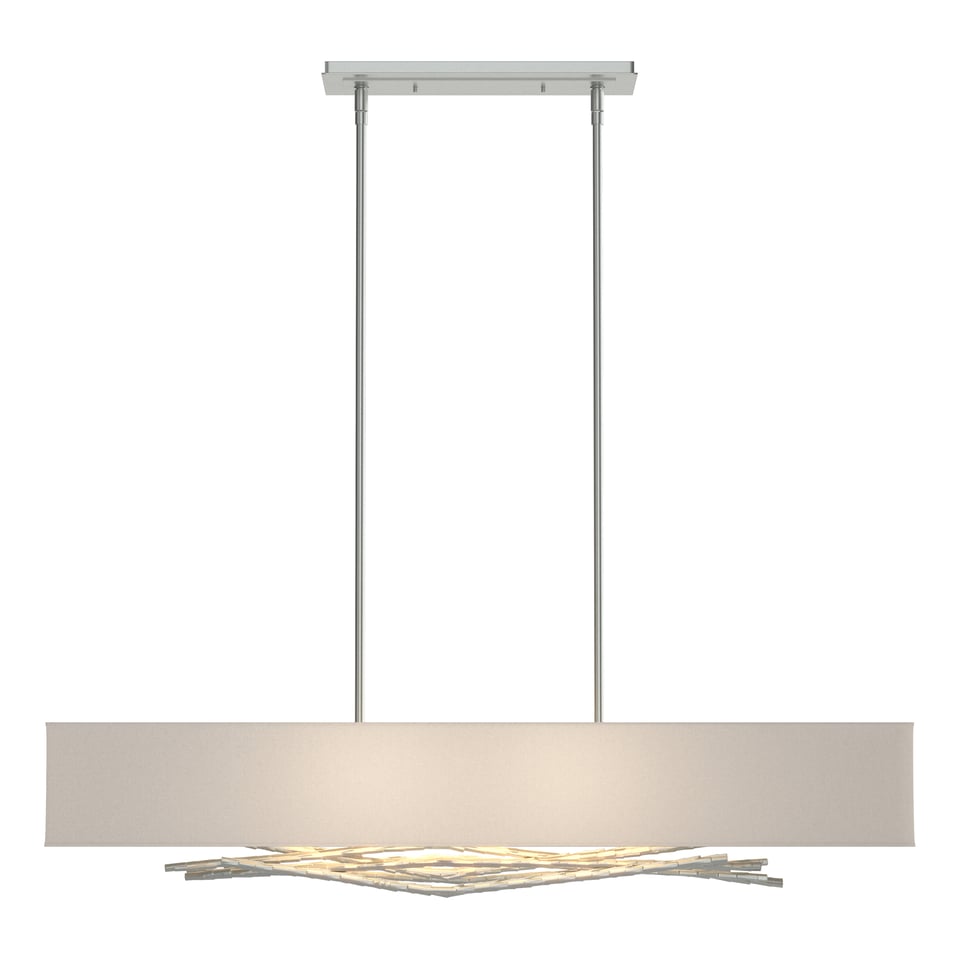Brindille Pendant - Vintage Platinum - Natural Anna Shade by Hubbardton Forge