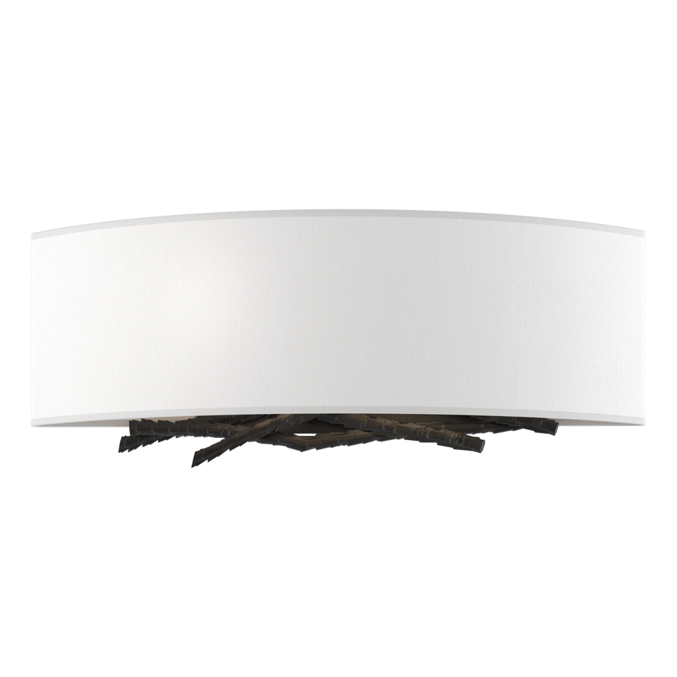 Brindille Sconce - Black - Natural Anna Shade by Hubbardton Forge