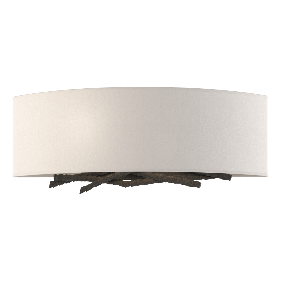 Brindille Sconce - Natural Iron - Flax Shade by Hubbardton Forge