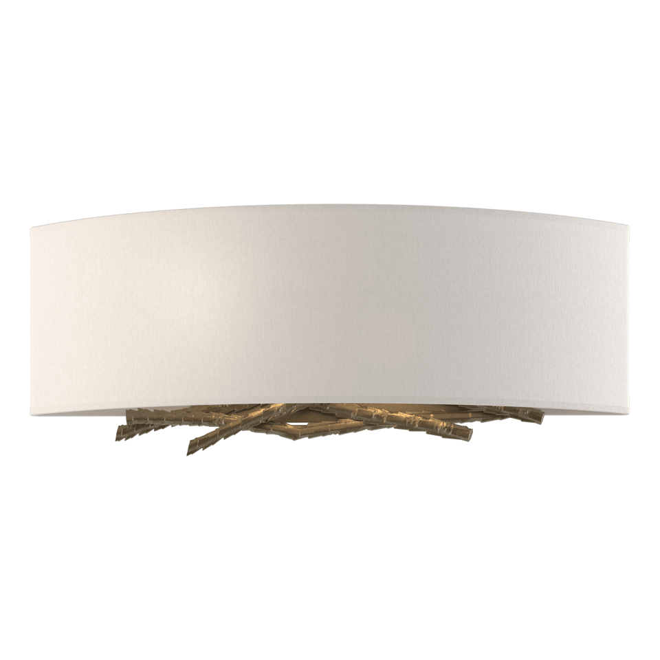 Brindille Sconce - Soft Gold - Flax Shade by Hubbardton Forge