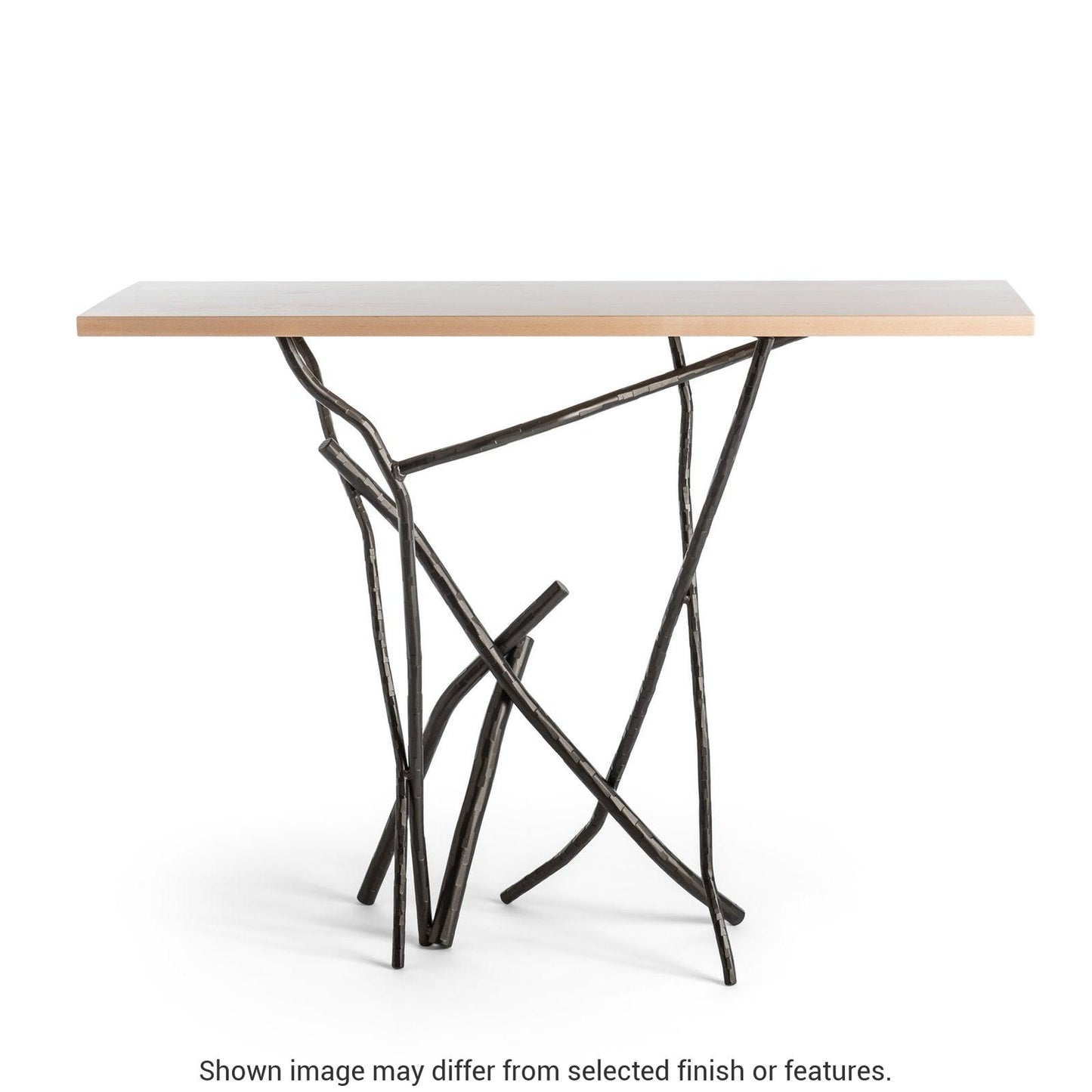 Brindille Wood Top Console Table - White - Maple Natural Wood Top Accent by Hubbardton Forge