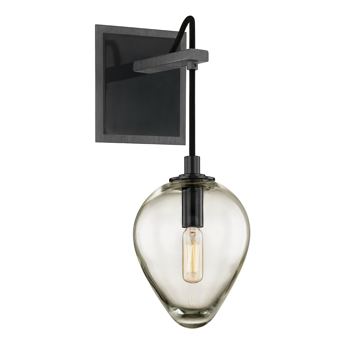 Brixton Wall Sconce - 1-Light - Graphite/Black Chrome - Troy Lighting B6201-GRA/BCR