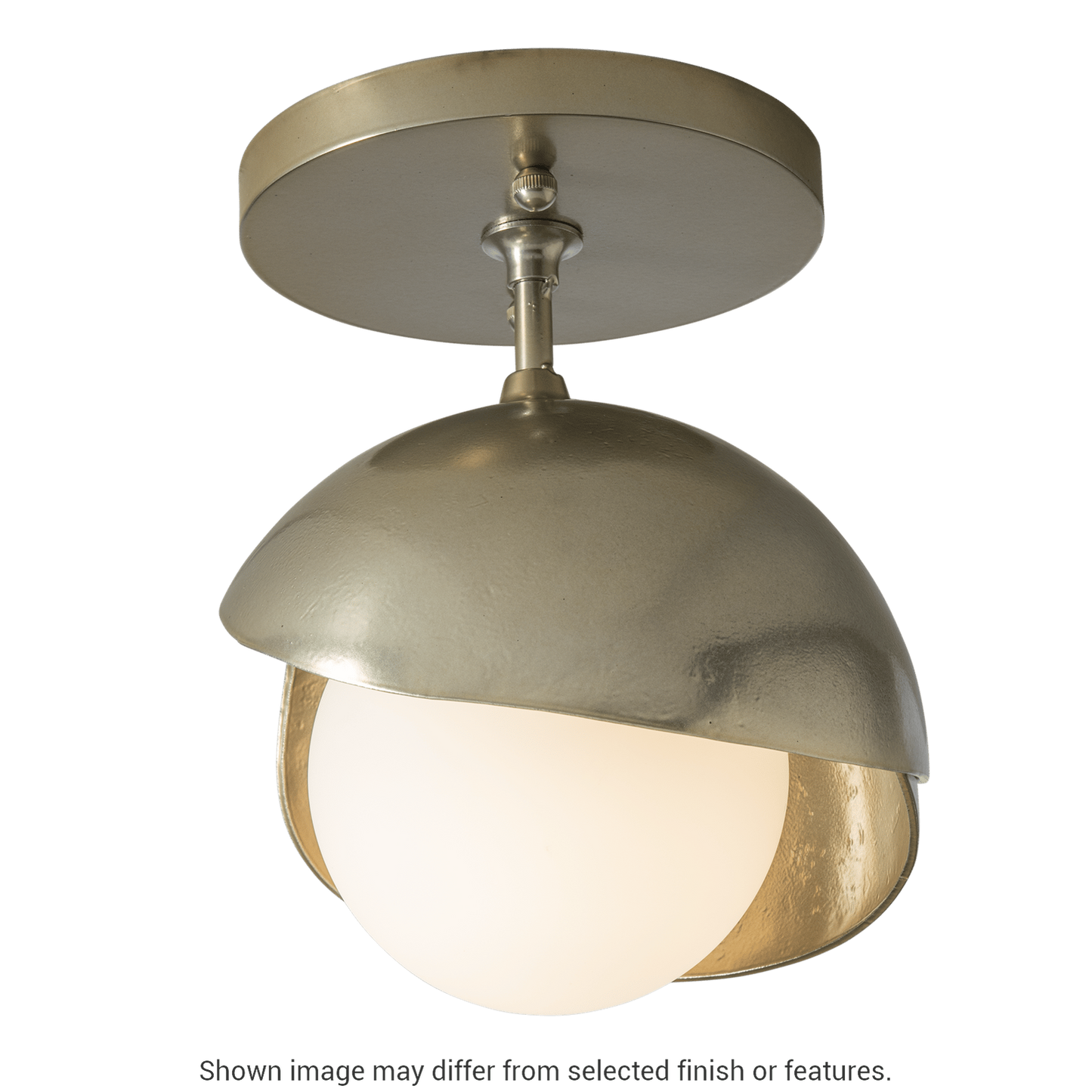 Brooklyn 1-Light Double Shade Semi-Flush - White by Hubbardton Forge