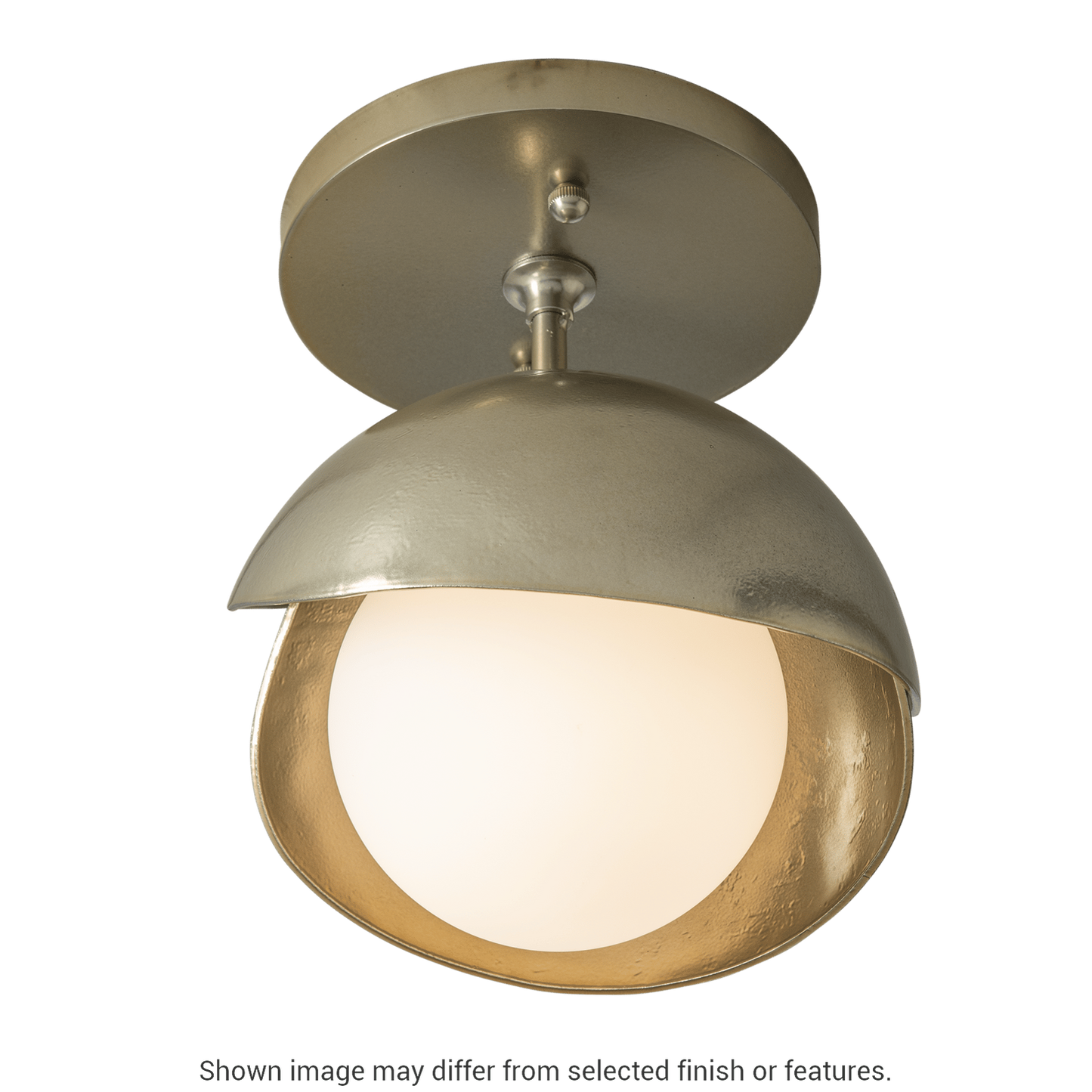 Brooklyn 1-Light Double Shade Semi-Flush - White by Hubbardton Forge