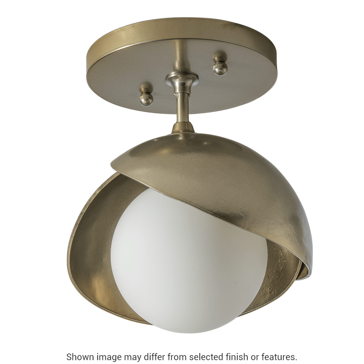 Brooklyn 1-Light Double Shade Semi-Flush - White by Hubbardton Forge