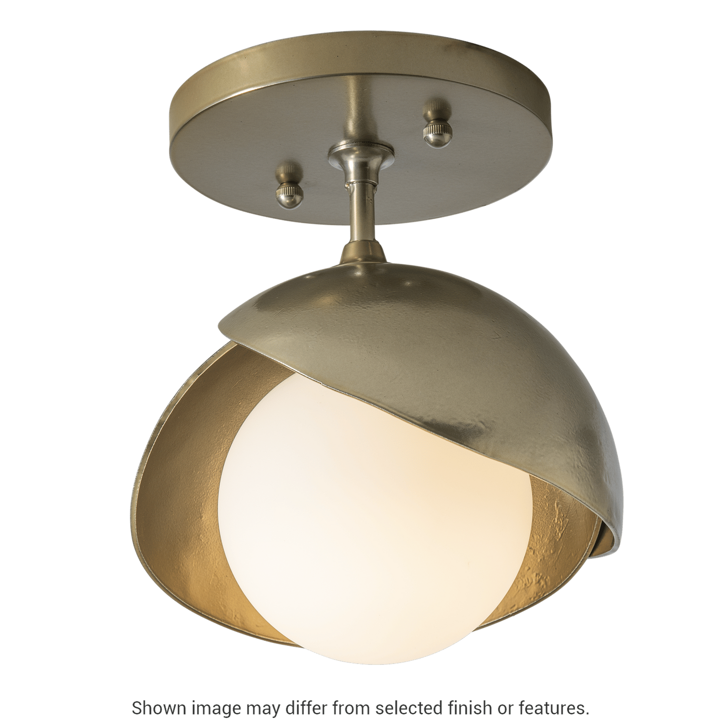 Brooklyn 1-Light Double Shade Semi-Flush - White by Hubbardton Forge