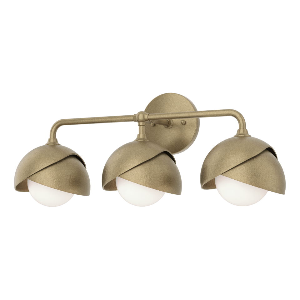 Brooklyn 3-Light Double Shade Bath Sconce - Soft Gold - Soft Gold Accent by Hubbardton Forge