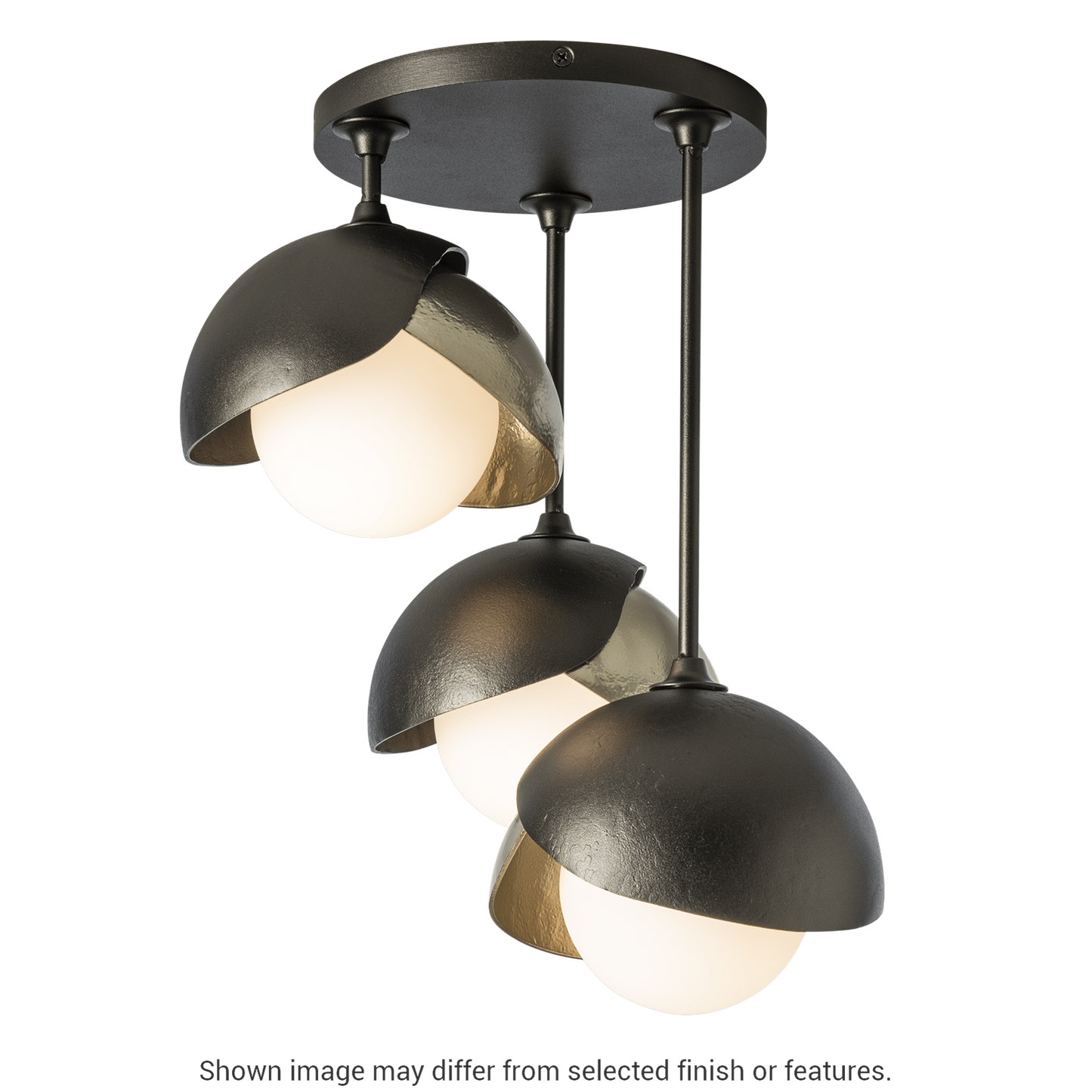 Brooklyn 3-Light Double Shade Semi-Flush - White by Hubbardton Forge