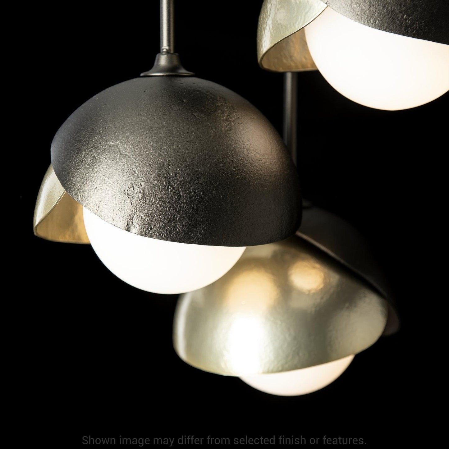 Brooklyn 3-Light Double Shade Semi-Flush - White by Hubbardton Forge