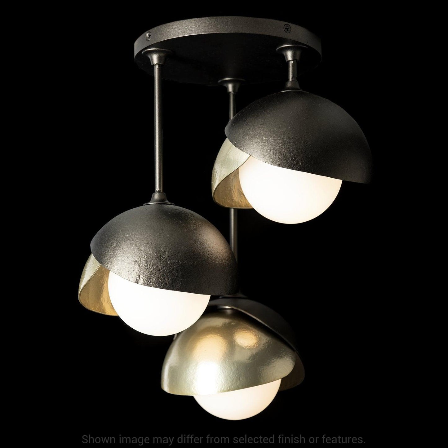 Brooklyn 3-Light Double Shade Semi-Flush - White by Hubbardton Forge