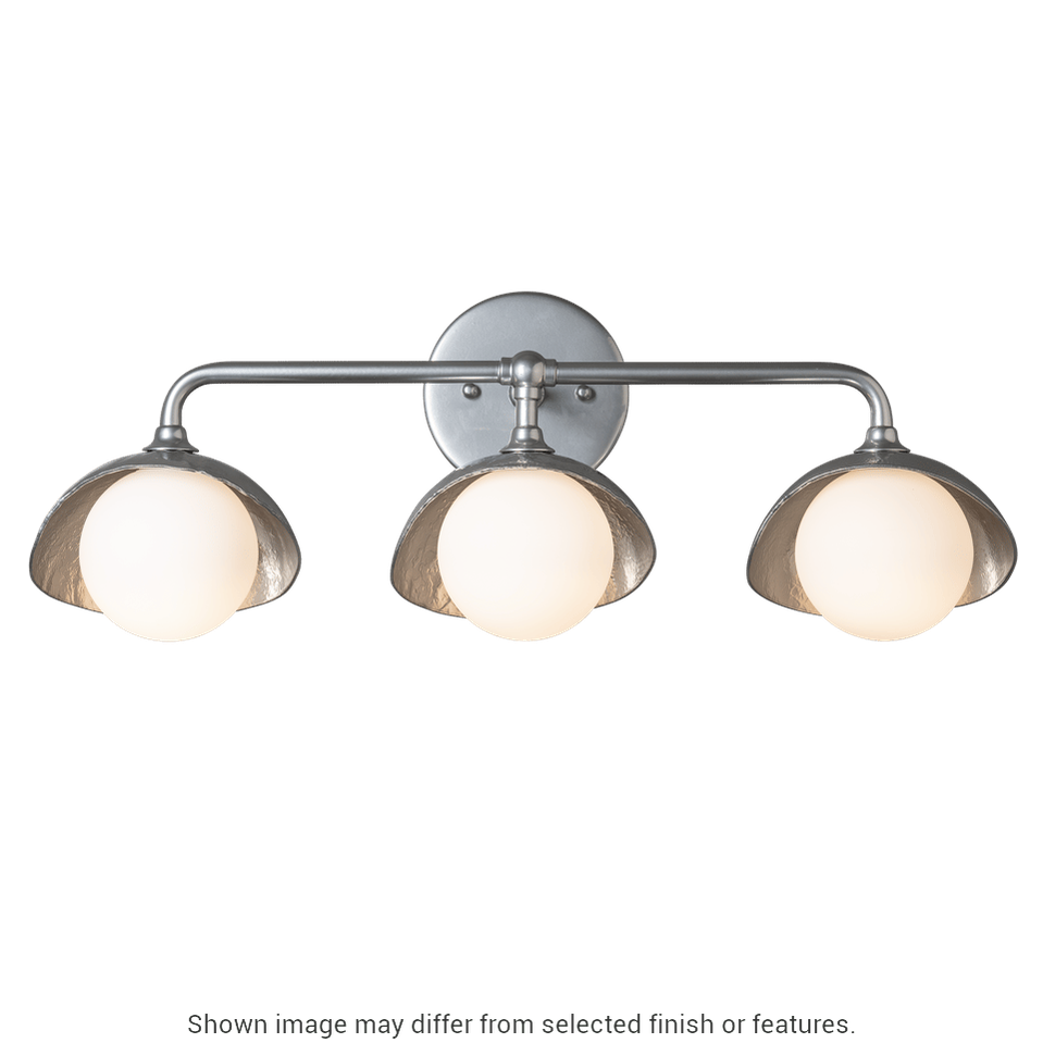Brooklyn 3-Light Single Shade Bath Sconce - Vintage Platinum - White Accent by Hubbardton Forge