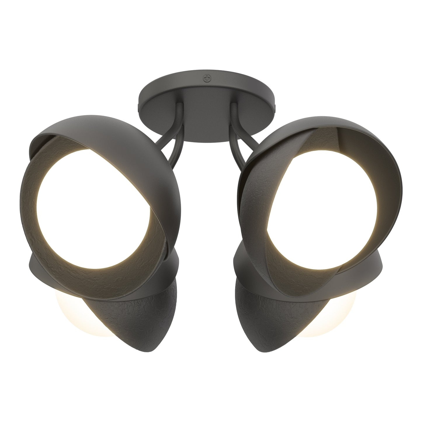 Brooklyn 4-Light Double Shade Semi-Flush - Black by Hubbardton Forge