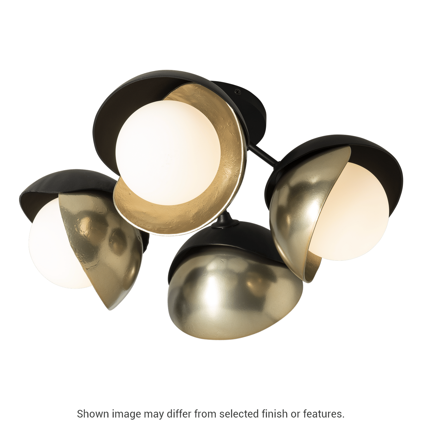 Brooklyn 4-Light Double Shade Semi-Flush - White by Hubbardton Forge