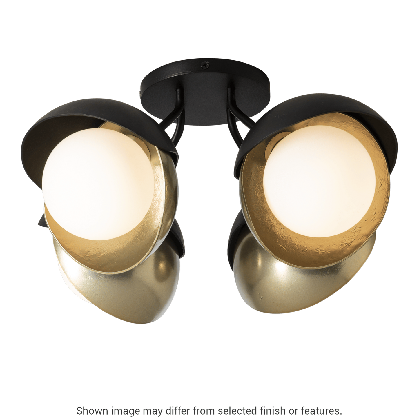 Brooklyn 4-Light Double Shade Semi-Flush - White by Hubbardton Forge