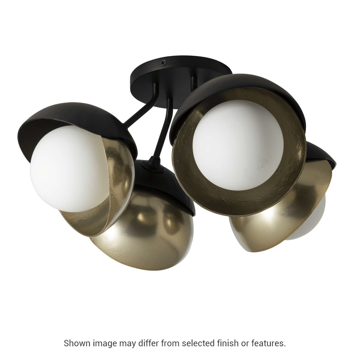 Brooklyn 4-Light Double Shade Semi-Flush - White by Hubbardton Forge