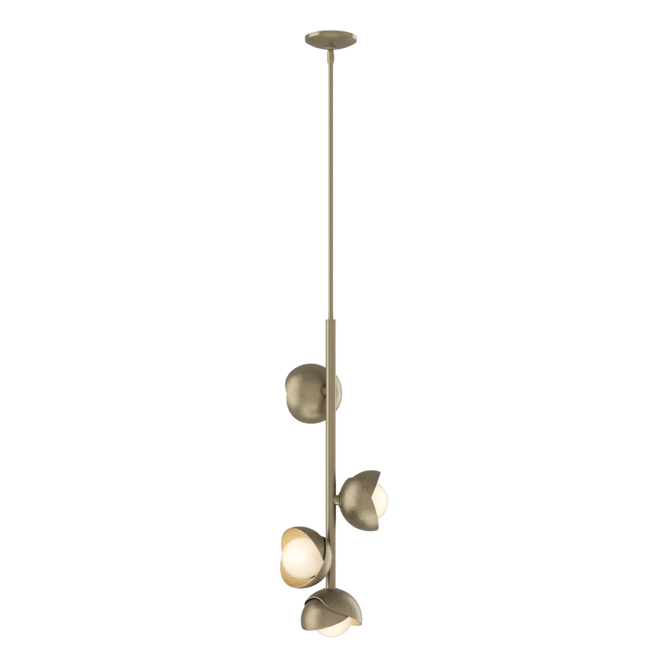 Brooklyn 4-Light Double Shade Vertical Pendant - Soft Gold by Hubbardton Forge