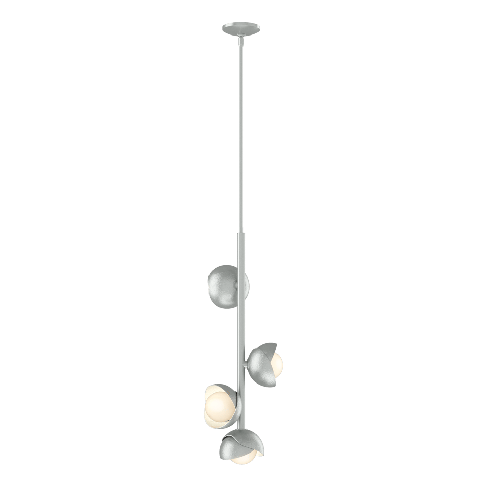Brooklyn 4-Light Double Shade Vertical Pendant - Vintage Platinum by Hubbardton Forge