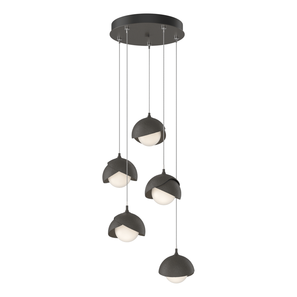 Brooklyn 5-Light Double Shade Pendant - Dark Smoke by Hubbardton Forge