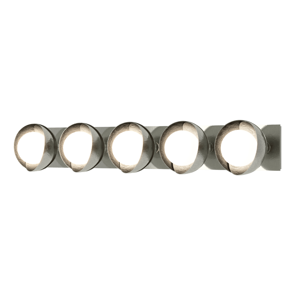 Brooklyn 5-Light Straight Double Shade Bath Sconce - Sterling - Sterling Accent by Hubbardton Forge
