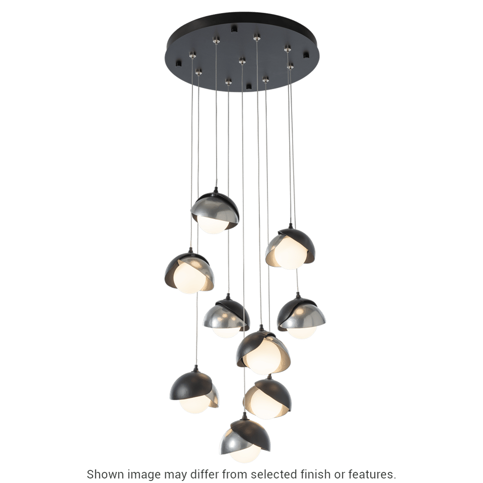 Brooklyn 9-Light Double Shade Pendant - White by Hubbardton Forge