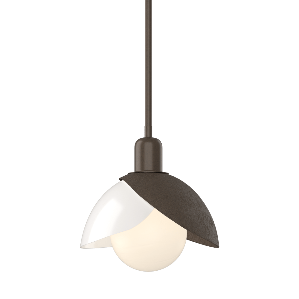Brooklyn Double Shade Art Glass Mini Pendant - Bronze by Hubbardton Forge