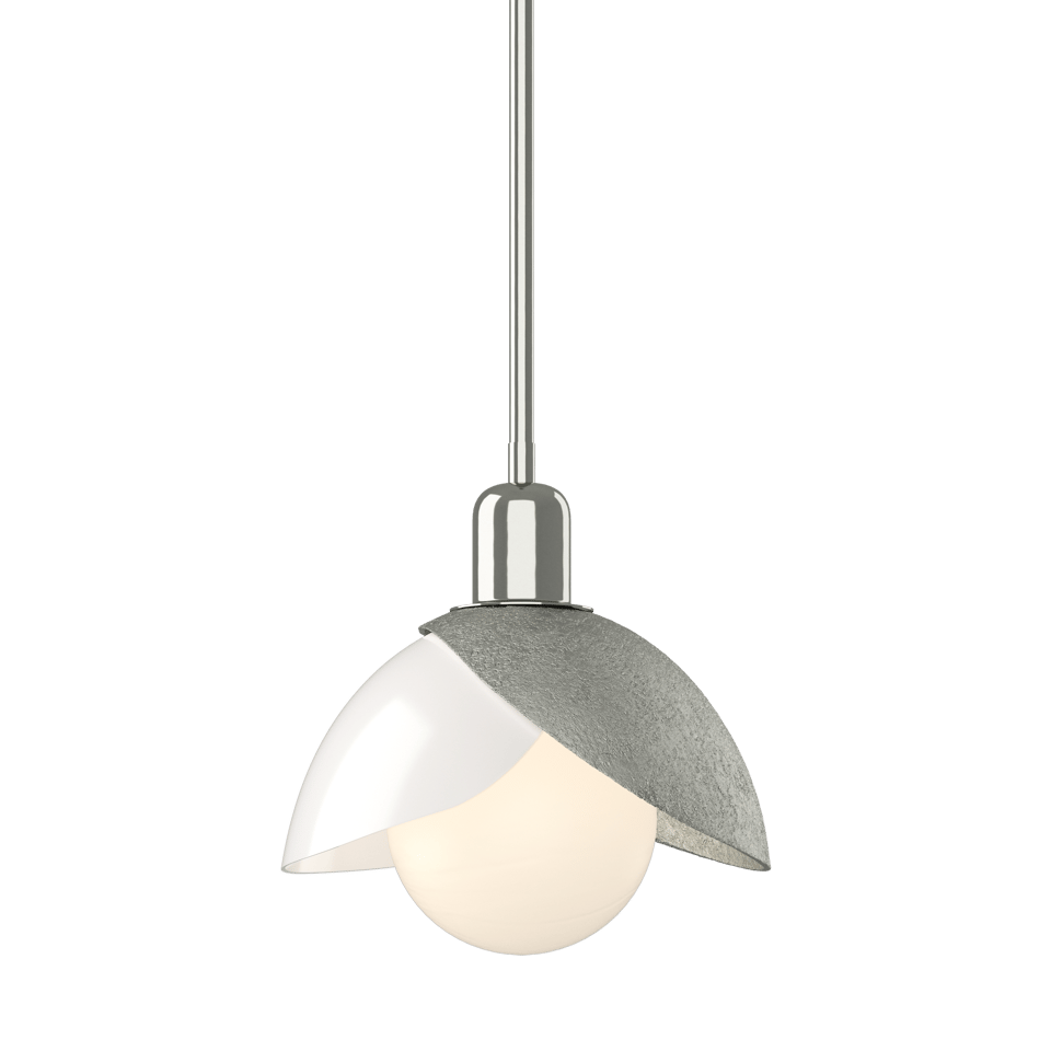 Brooklyn Double Shade Art Glass Mini Pendant - Sterling by Hubbardton Forge