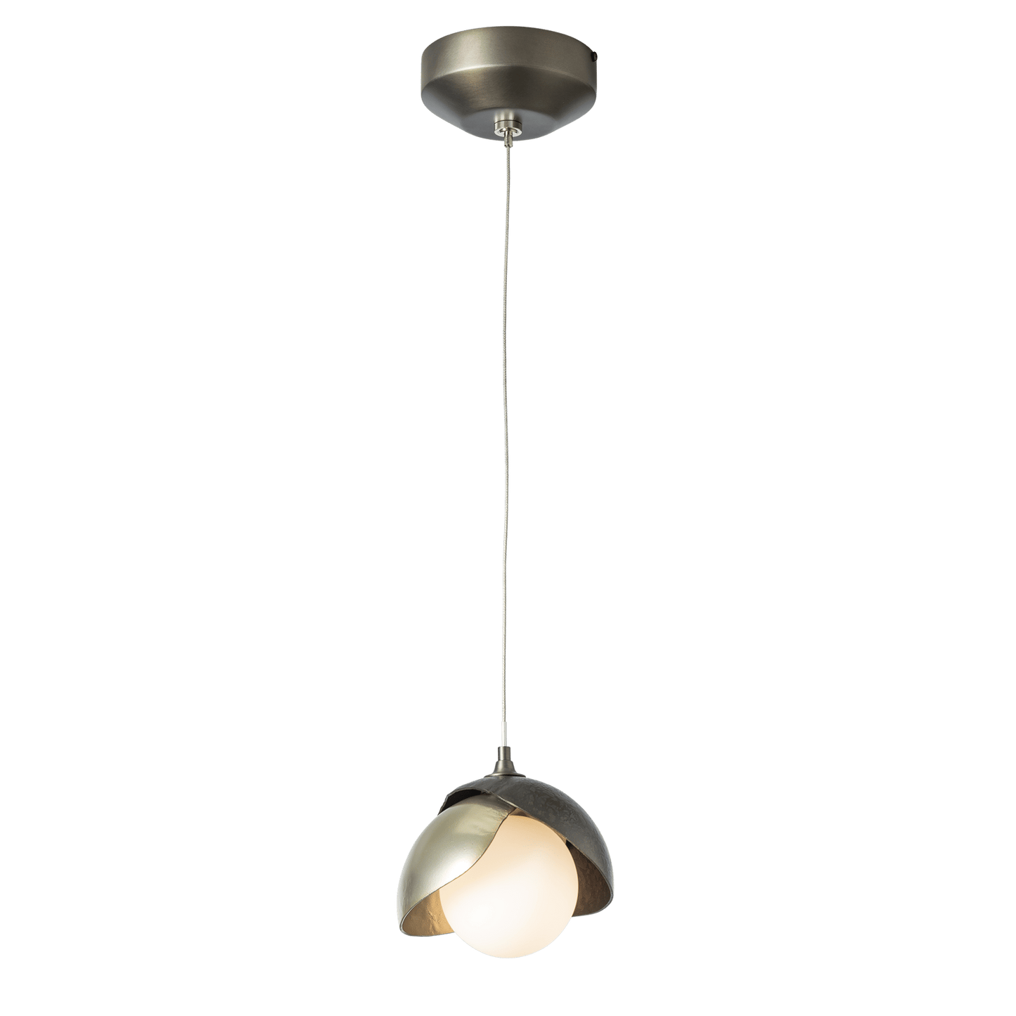 Brooklyn Double Shade Low Voltage Mini Pendant - White by Hubbardton Forge