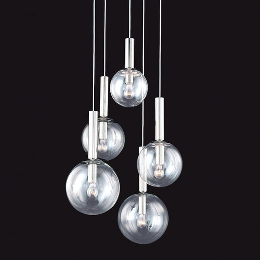 Bubbles 5-Light Chandelier - Polished Nickel by SONNEMAN