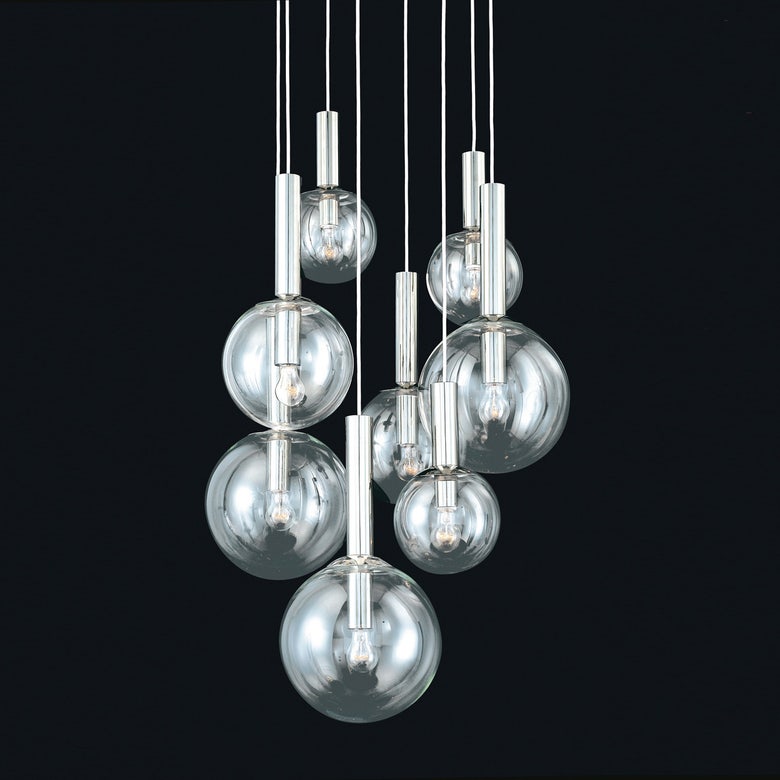 Bubbles 8-Light Chandelier - Polished Nickel by SONNEMAN