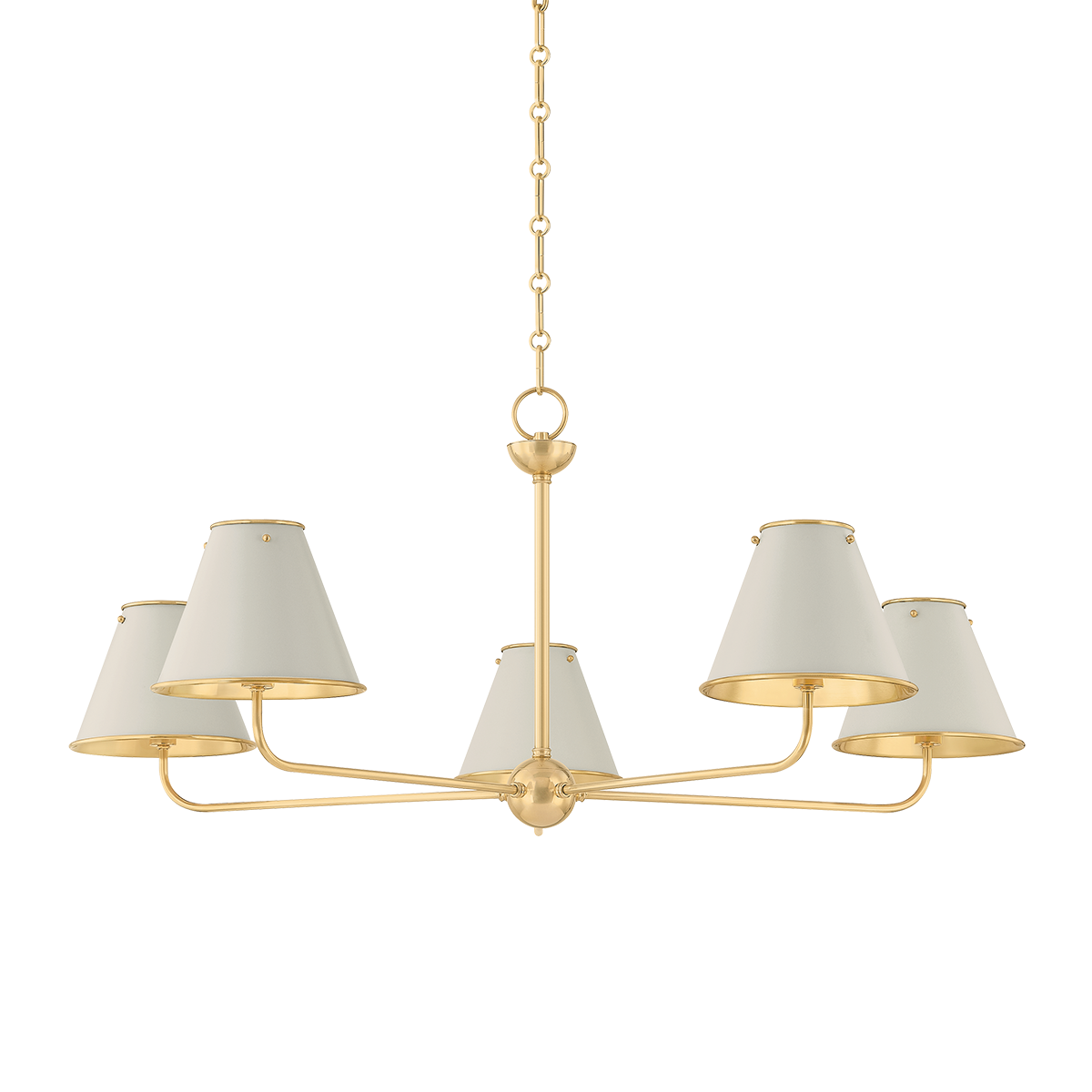 Burghley Chandelier - Aged Brass/Off-White by Hudson Valley Lighting
