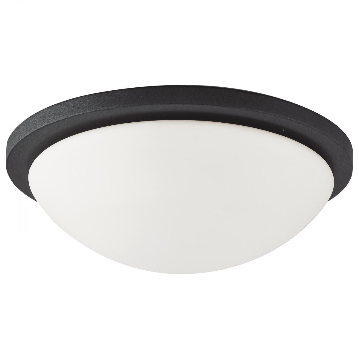 Button - 13 Inch LED Flush Mount Fixture - Matte Black Finish - CCT Selectable - 120 Volts - Satco 62-1943
