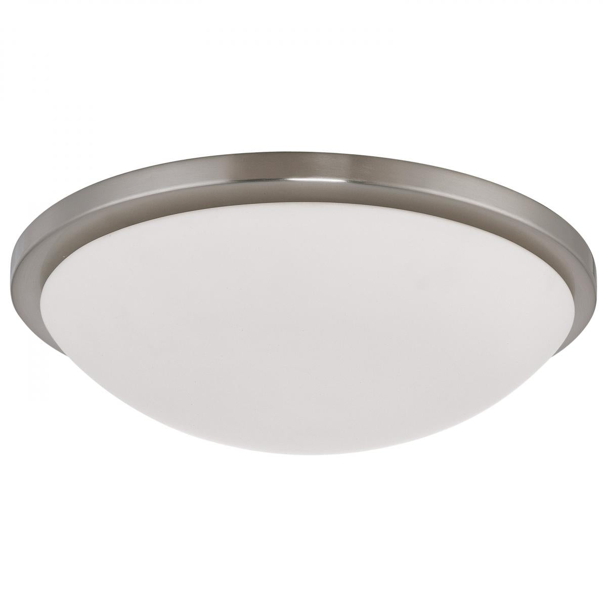 Button - 17 Inch LED Flush Mount Fixture - Brushed Nickel Finish - CCT Selectable - 120 Volts - Satco 62-1844