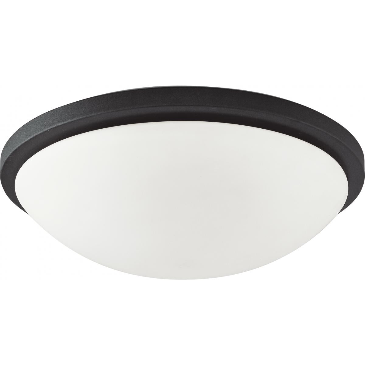 Button LED - 11"- Flush with Frosted Glass - Black Finish - Satco 62-1442