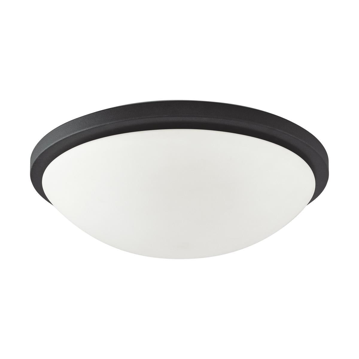 Button LED - 17"- Flush with Frosted Glass - Black Finish - Satco 62-1444