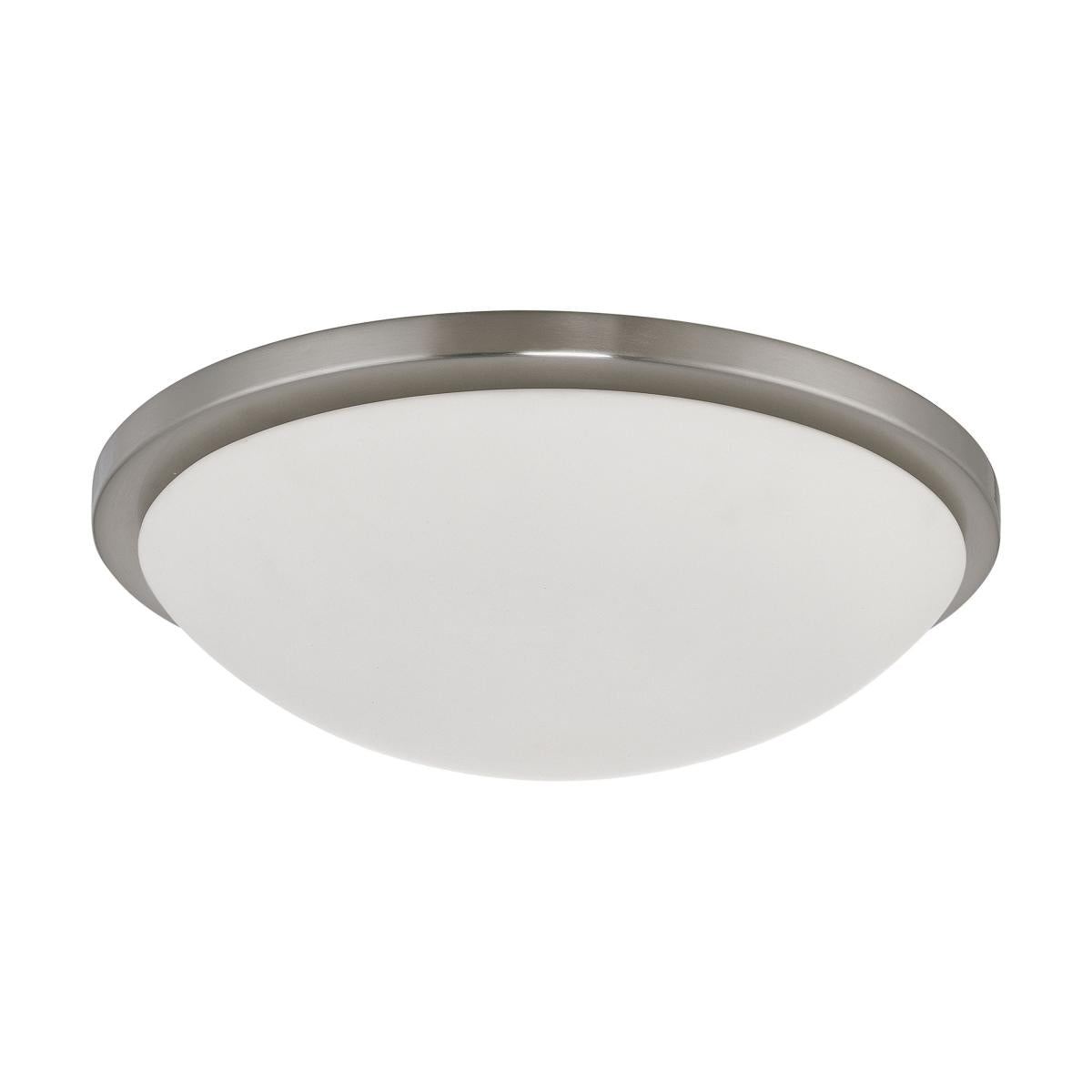 Button LED - 17''- Flush with Frosted Glass - Brushed Nickel Finish - Satco 62-1044