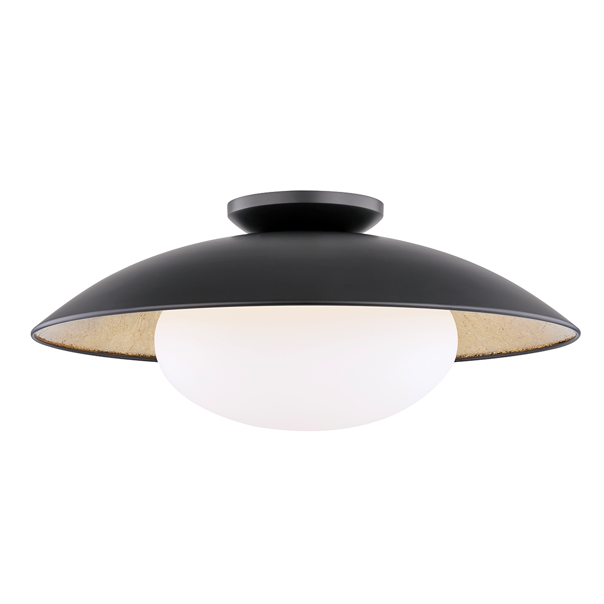 Cadence Semi Flush - 1-Light - Black Lustro/Gold Leaf Combo - Mitzi H368601L-BLK/GL