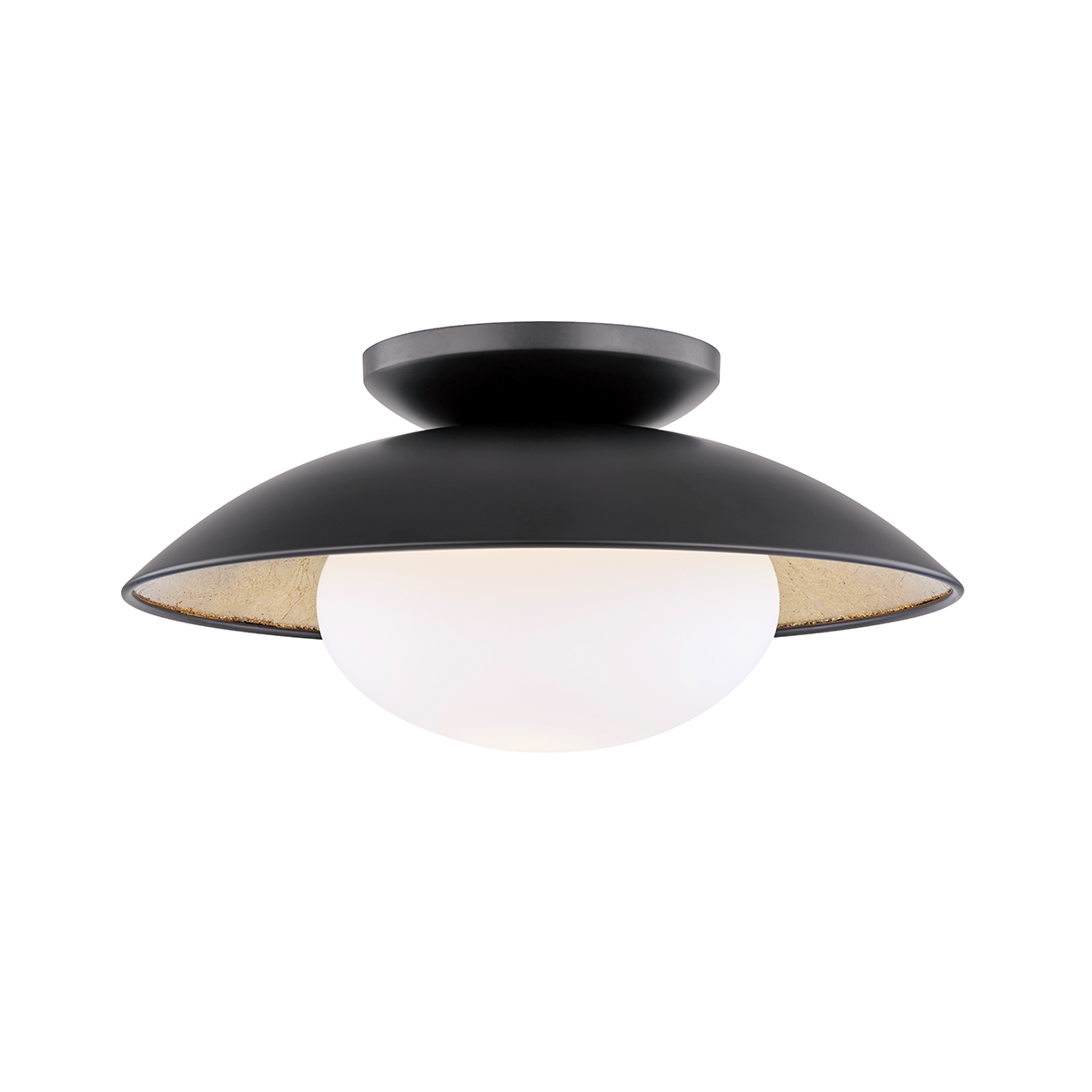 Cadence Semi Flush - 1-Light - Black Lustro/Gold Leaf Combo - Mitzi H368601M-BLK/GL