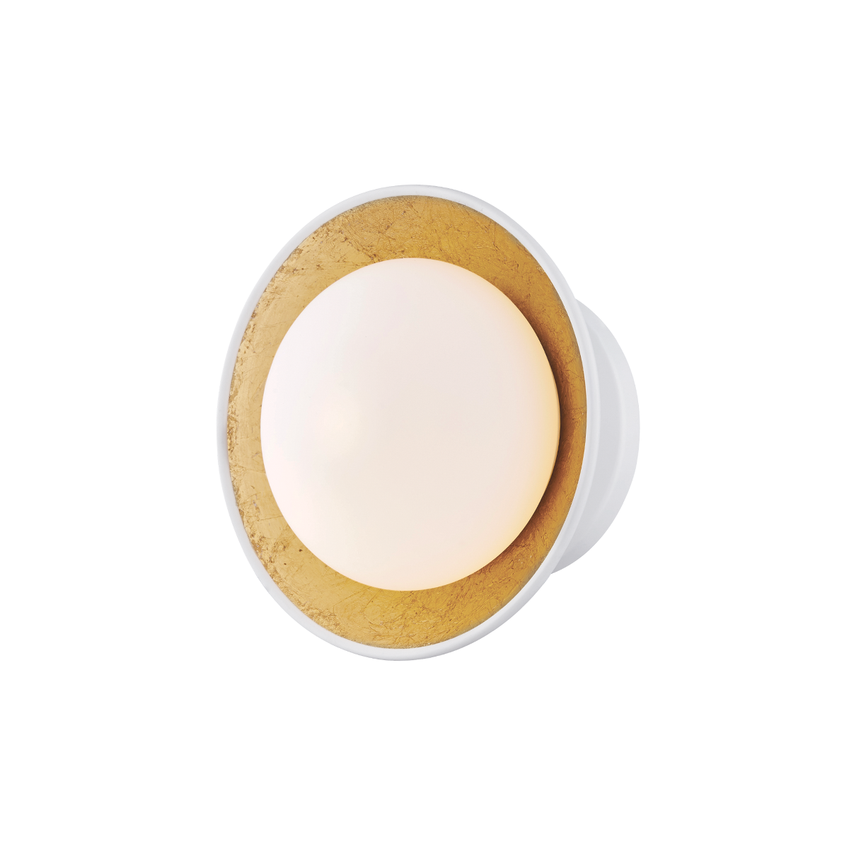 Cadence Semi Flush - 1-Light - White Lustro/Gold Leaf Combo - Mitzi H368601S-WH/GL